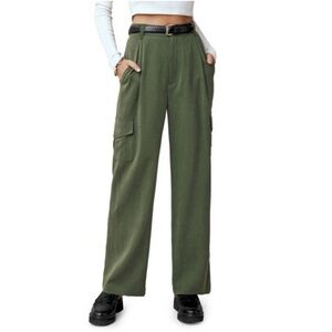 Reformation Jackson Straight Leg Cargo Pants Tencel Fern Green Size 0
